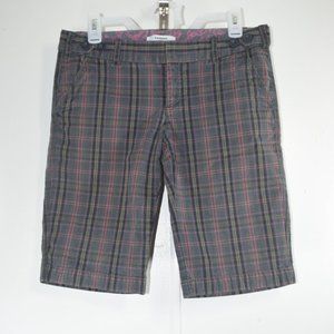 Express Dressy Plaid Bermuda Shorts
